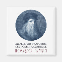  Leonardo da Vinci Portrait with Quote