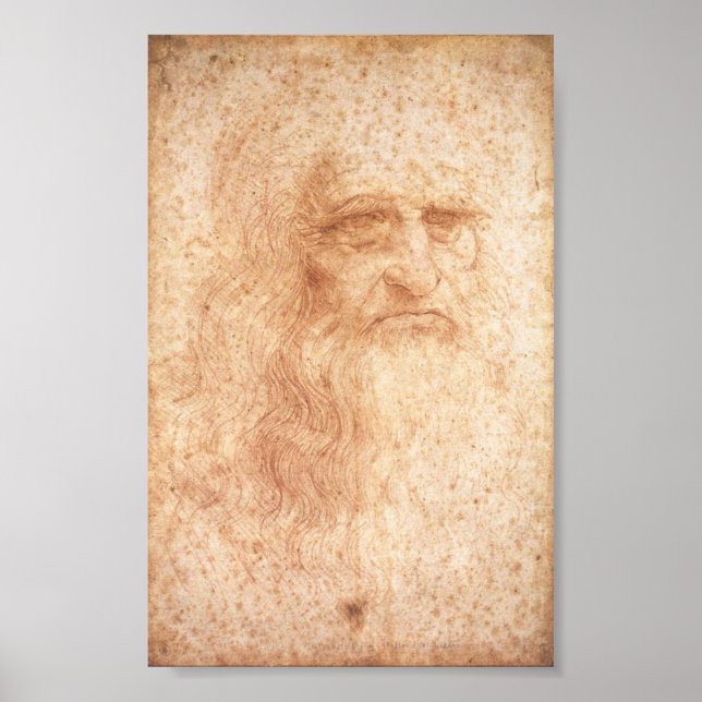 Leonardo da Vinci Poster d'auto-portrait c. 1513 (Devant)