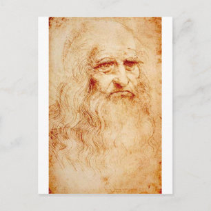 Leonardo da Vinci, purported self-portrait. Postcard