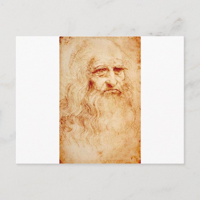 Leonardo da Vinci, purported self-portrait. Postcard (Front)