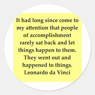 leonardo da vinci quote classic round sticker