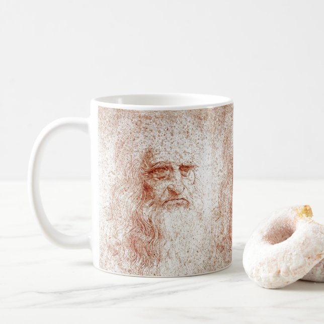 Leonardo da Vinci Red Chalk Art Mug (Avec donut)