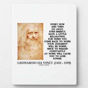 Leonardo da Vinci Relaxation Work Judgment Power Plaque