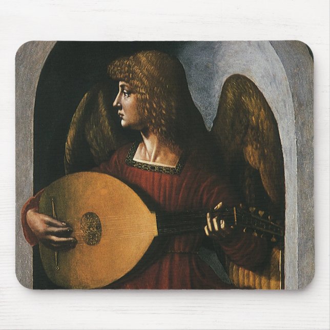 Leonardo da Vinci"s An Angel in Red with a Lute Mouse Pad (Front)