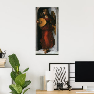 Leonardo da Vinci"s An Angel in Red with a Lute Poster
