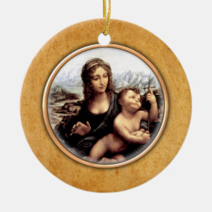 Leonardo-da-Vinci’s Madonna Ornament. Ceramic Ornament