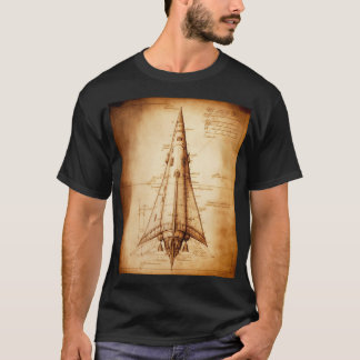 Leonardo da Vinci’s Single Rocket Design T-Shirt