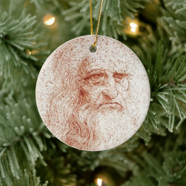 Leonardo da Vinci Self Portrait Art Ornament (Tree)