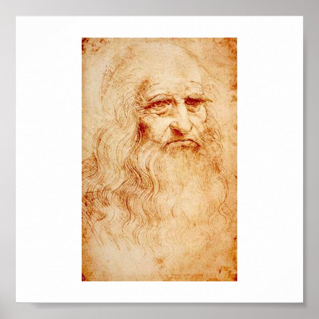 Leonardo Da Vinci Self-Portrait circa 1510-1515 Poster (Front)