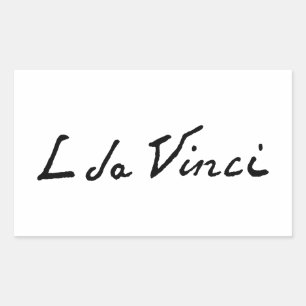 Leonardo da Vinci signature autograph famous paint Sticker