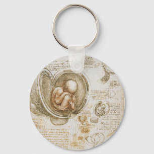 Leonardo da Vinci Studies of the Fetus in the Womb Keychain