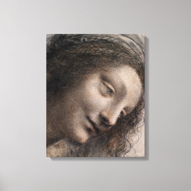 Leonardo da Vinci The Head of the Virgin Canvas Print (Front)