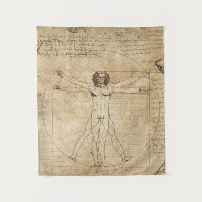 Leonardo Da Vinci The Vitruvian Man Tapestry (Front)