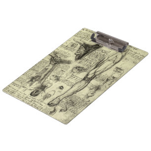 Leonardo da Vinci Vintage Human Anatomy Larynx Leg Clipboard