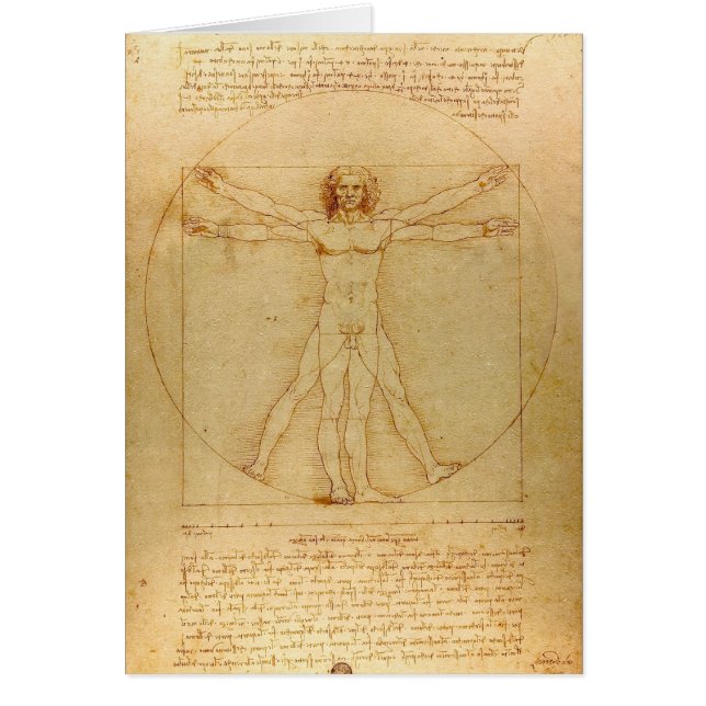 Leonardo Da Vinci, Vitruvian Man, Golden Ratio (Front)