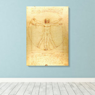 Leonardo Da Vinci, Vitruvian Man, Golden Ratio Canvas Print