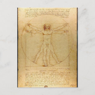 Leonardo Da Vinci - Vitruvian Man Painting Postcard