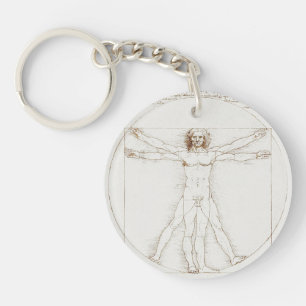 Leonardo da Vinci Vitruvian Man Vintage Art Keychain