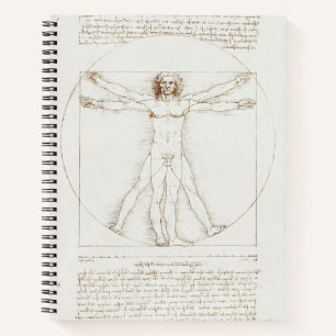 Leonardo da Vinci Vitruvian Man Vintage Art Notebook