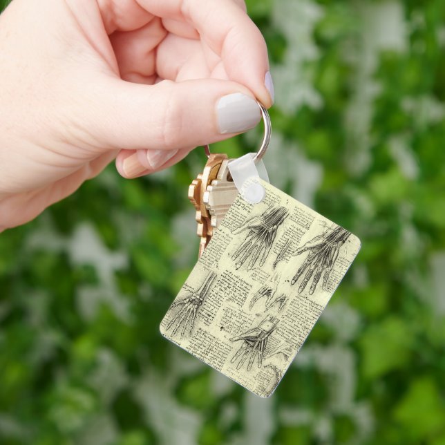 Leonardo da Vinci's Anatomy of the Human Hand Keychain (Hand)