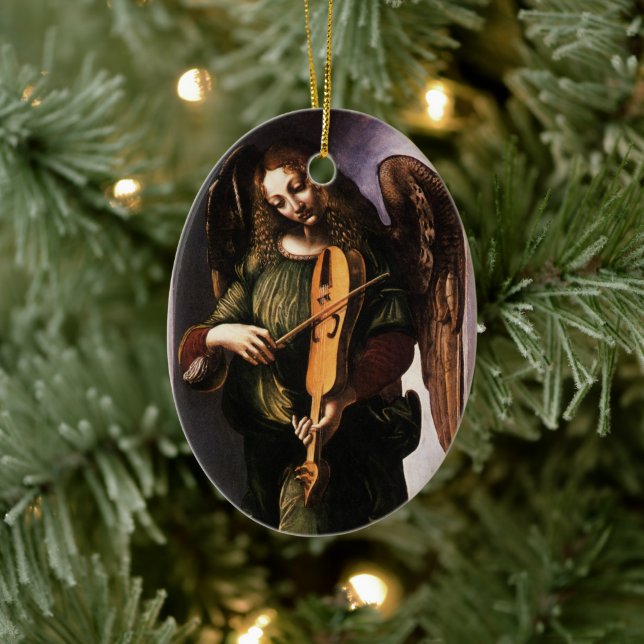Leonardo da Vinci's Angel in Green with a Vielle Ceramic Ornament (Tree)