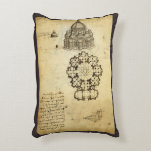 Leonardo da Vinci's Architectural Cathedral Study Accent Pillow