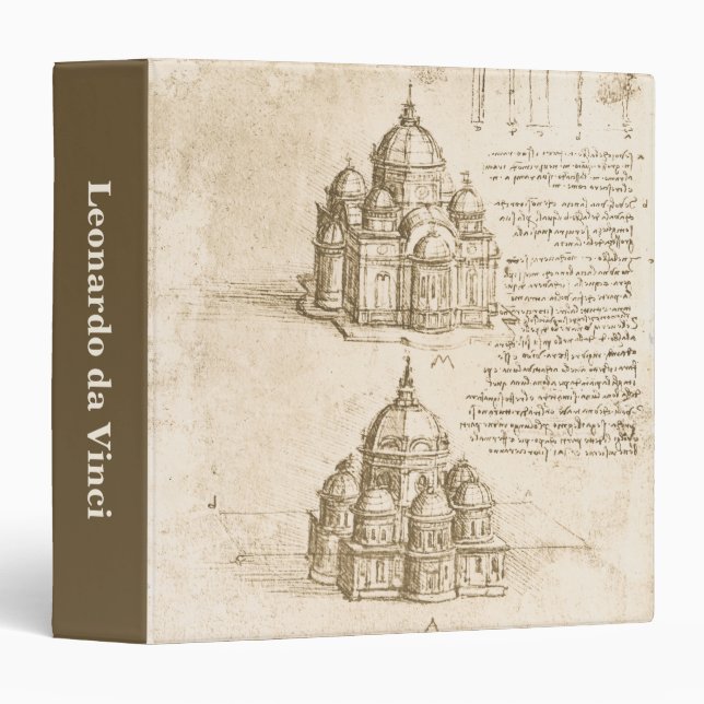 Leonardo da Vinci's Architectural Cathedral Study Binder (Front/Spine)