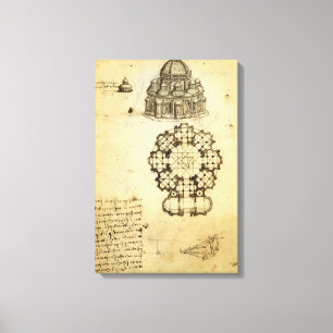 Leonardo da Vinci's Architectural Cathedral Study Canvas Print