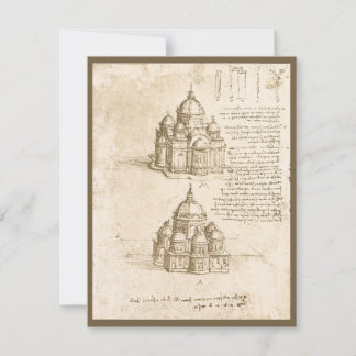 Leonardo da Vinci's Architectural Cathedral Study Invitation