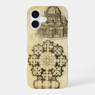 Leonardo da Vinci's Architectural Cathedral Study iPhone 16 Case