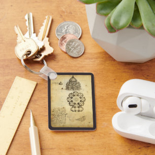 Leonardo da Vinci's Architectural Cathedral Study Keychain