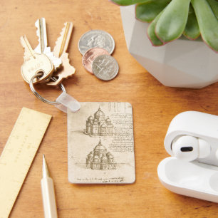 Leonardo da Vinci's Architectural Cathedral Study Keychain
