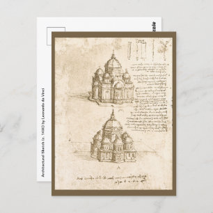Leonardo da Vinci's Architectural Cathedral Study Postcard
