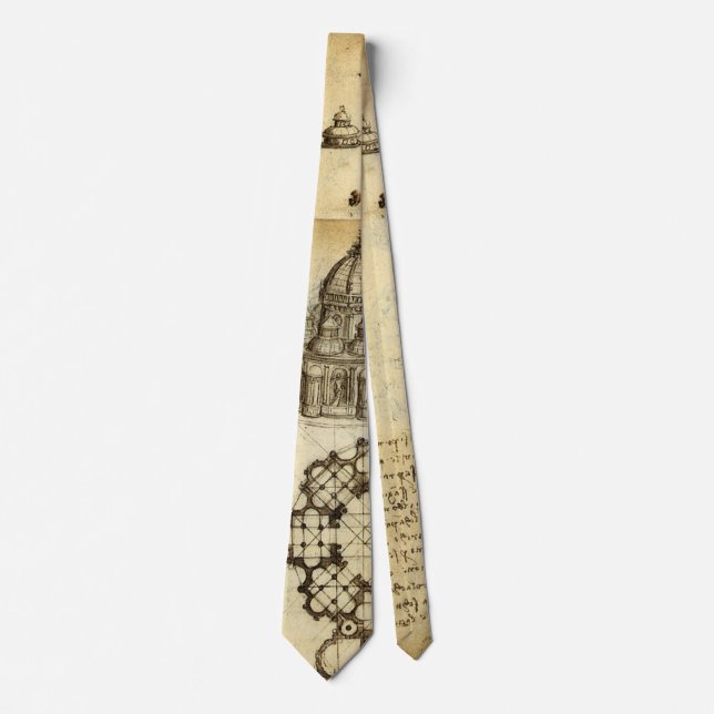 Leonardo da Vinci's Architectural Cathedral Study Tie (Front)