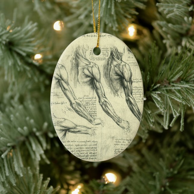 Leonardo da Vinci's Arm and Shoulder Anatomy Ceramic Ornament (Tree)
