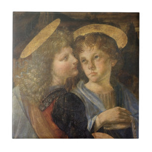 Leonardo da Vinci's Baptism of Christ Angels Tile