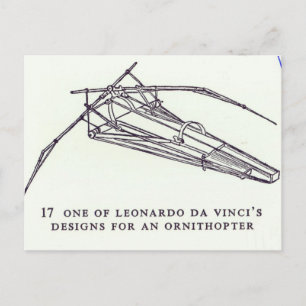 Leonardo da Vinci's designs for an Ornithopter Postcard