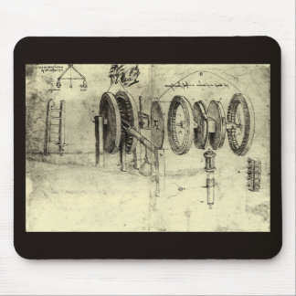 Leonardo da Vinci's Engineering Sketch of a Wheel Mouse Pad