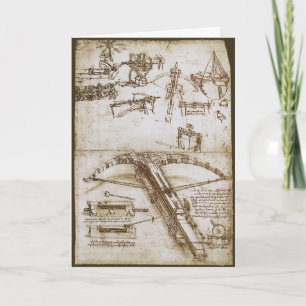 Leonardo da Vinci's Giant Crossbow Weapon Sketch Card