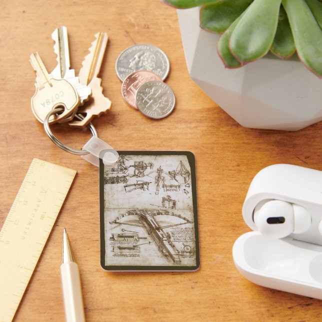 Leonardo da Vinci's Giant Crossbow Weapon Sketch Keychain (Desk)