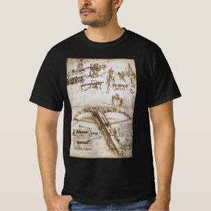 Leonardo da Vinci's Giant Crossbow Weapon Sketch T-Shirt