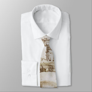 Leonardo da Vinci's Giant Crossbow Weapon Sketch Tie