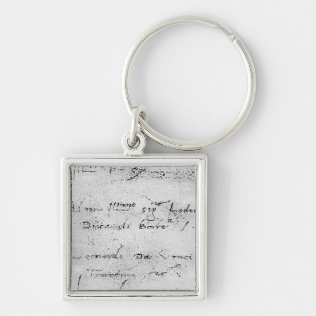 Leonardo da Vinci's handwriting Keychain (Front)
