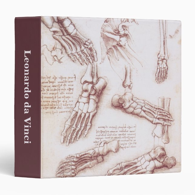 Leonardo da Vinci's Human Anatomy Foot Bones Binder (Front/Spine)