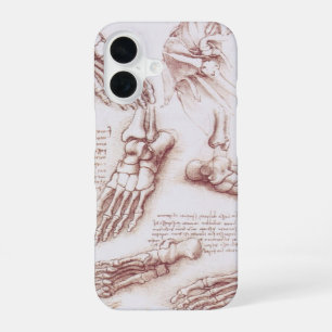 Leonardo da Vinci's Human Anatomy Foot Bones iPhone 16 Case