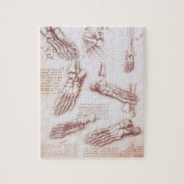 Leonardo da Vinci's Human Anatomy Foot Bones Jigsaw Puzzle (Vertical)
