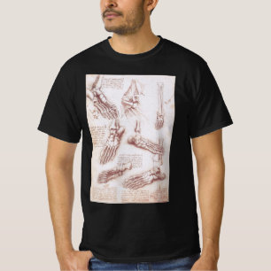 Leonardo da Vinci's Human Anatomy Foot Bones T-Shirt
