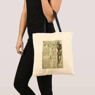 Leonardo da Vinci's Human Anatomy Male Muscles Tote Bag