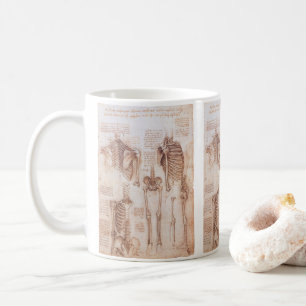 Leonardo da Vinci's Human Anatomy Skeleton Bones Coffee Mug