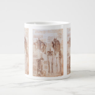 Leonardo da Vinci's Human Anatomy Skeleton Bones Large Coffee Mug